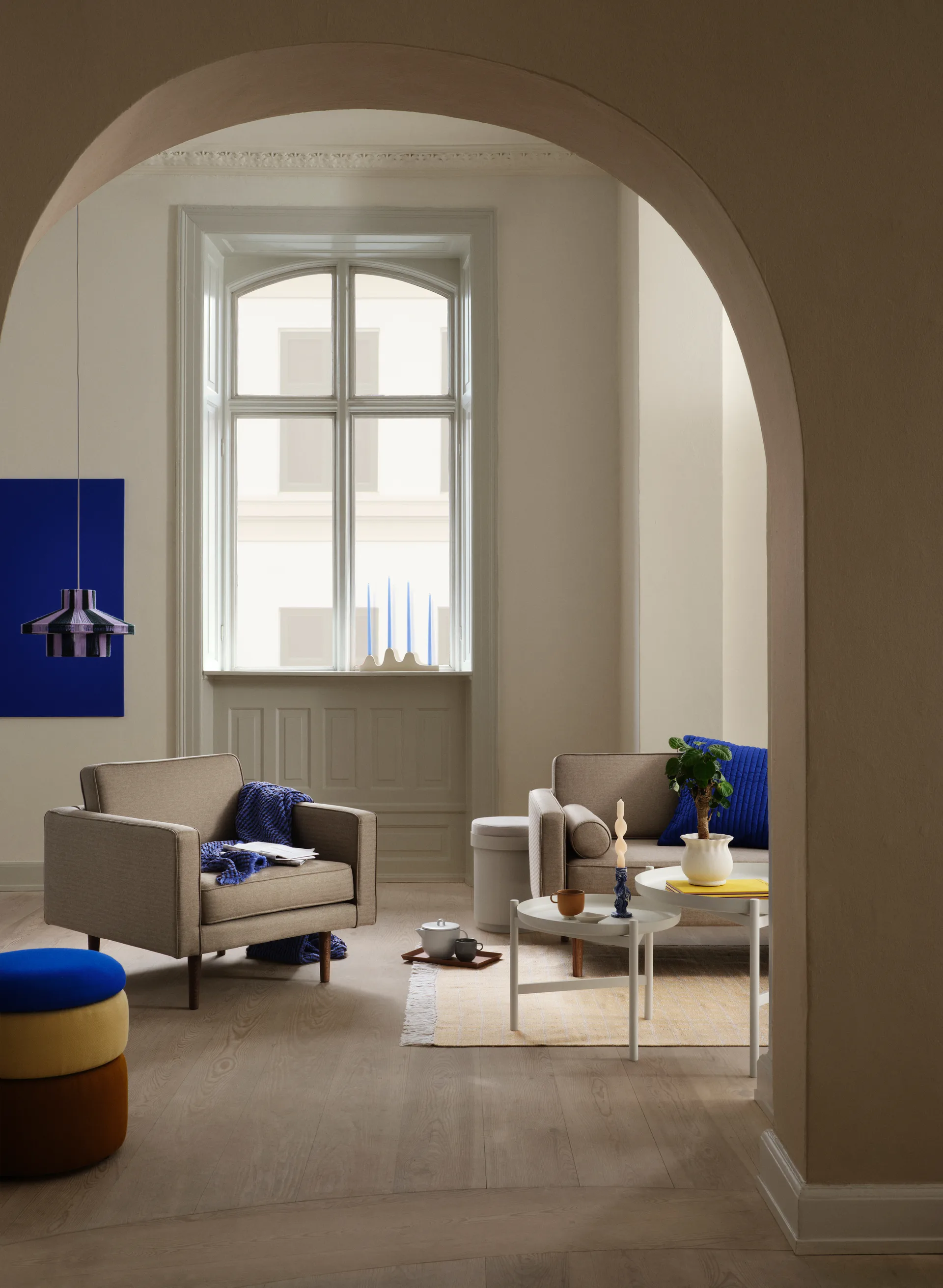 Pond rahi 42 cm, Blue-sand-ochre Broste Copenhagen