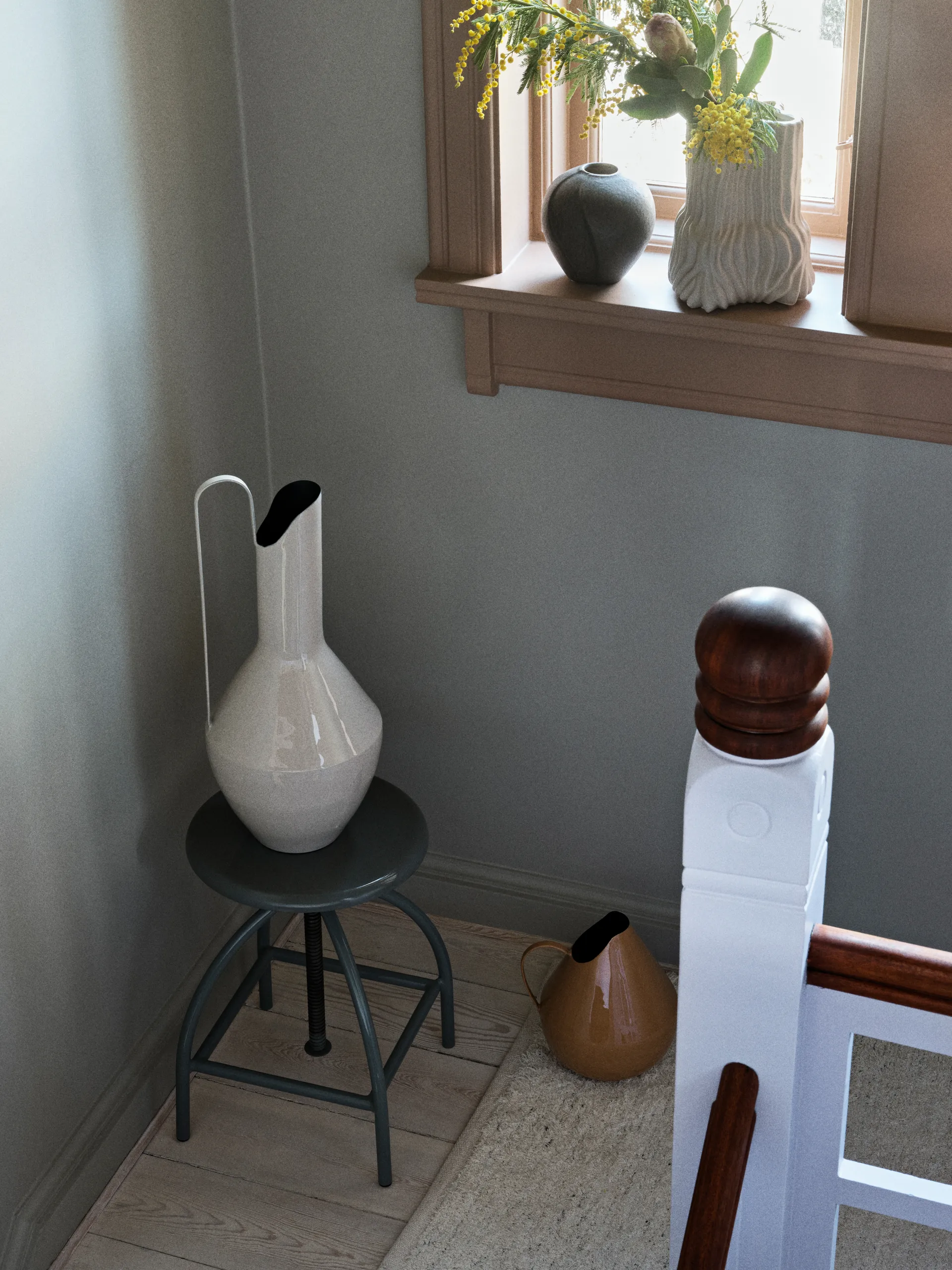 Rosario maljakko Ø23x55 cm, Rainy day grey Broste Copenhagen