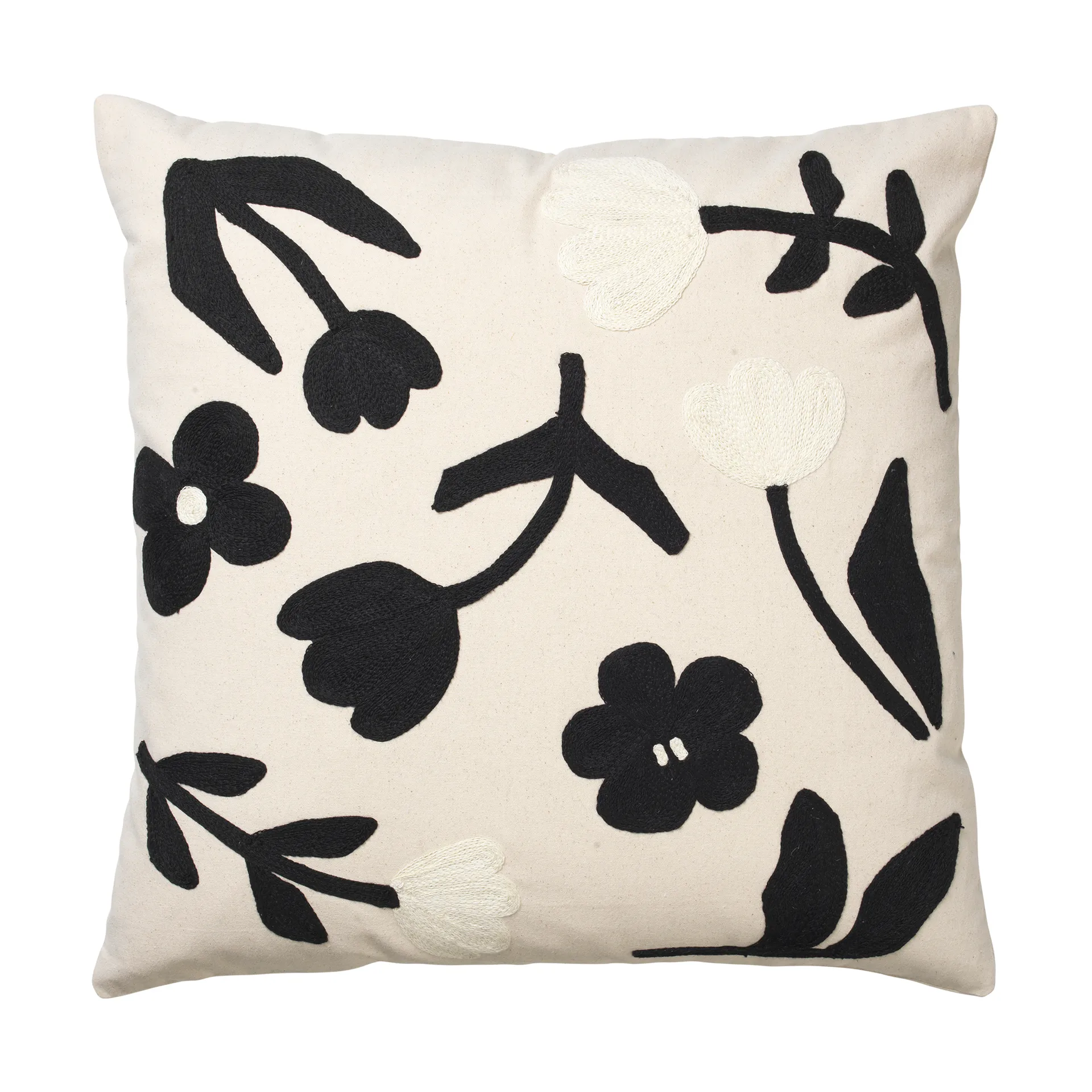 Rosita tyynynpäällinen 50x50 cm, Black-natural Broste Copenhagen