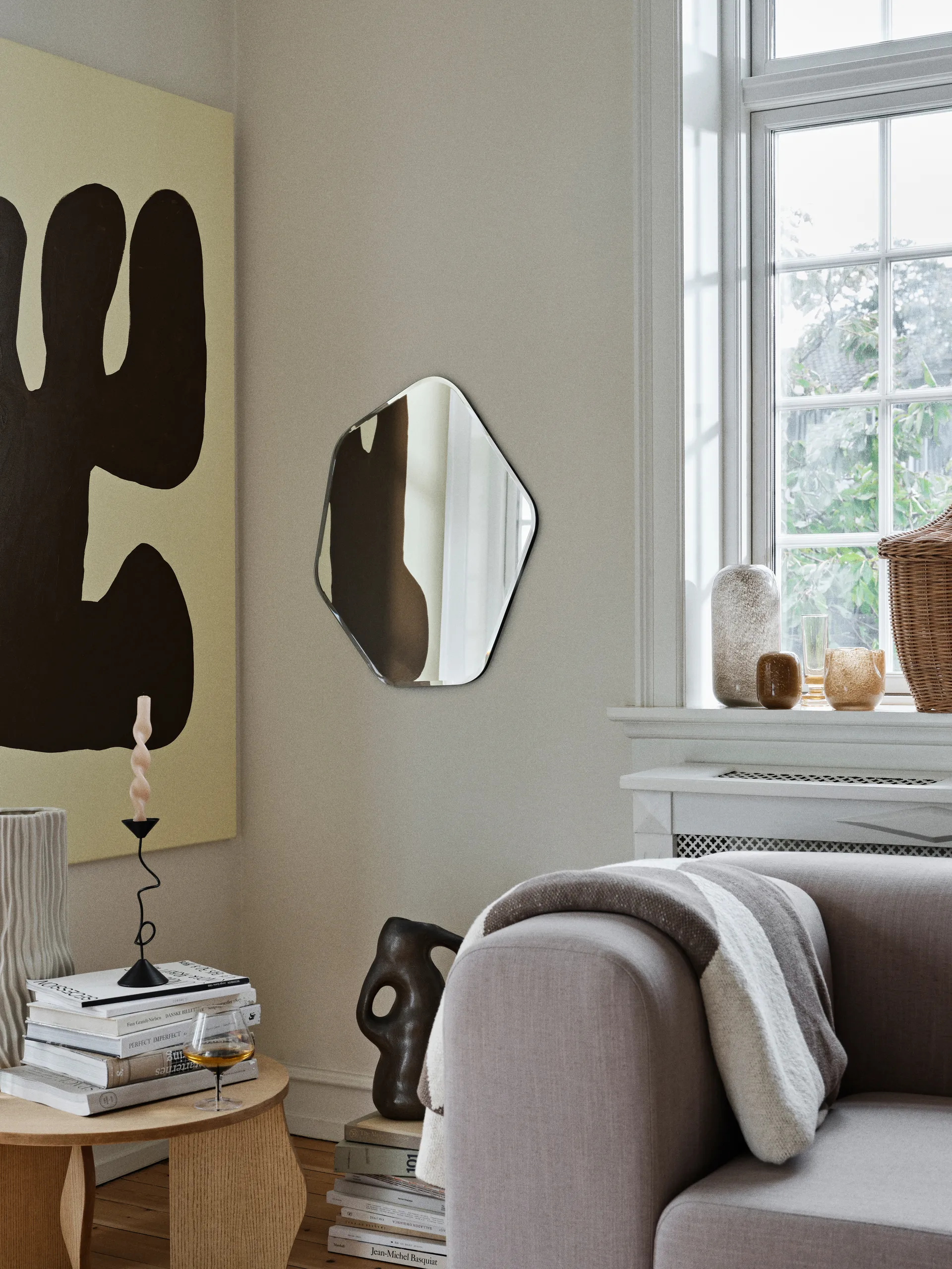 Ruby seinäpeili 60x50 cm, Clear-black Broste Copenhagen