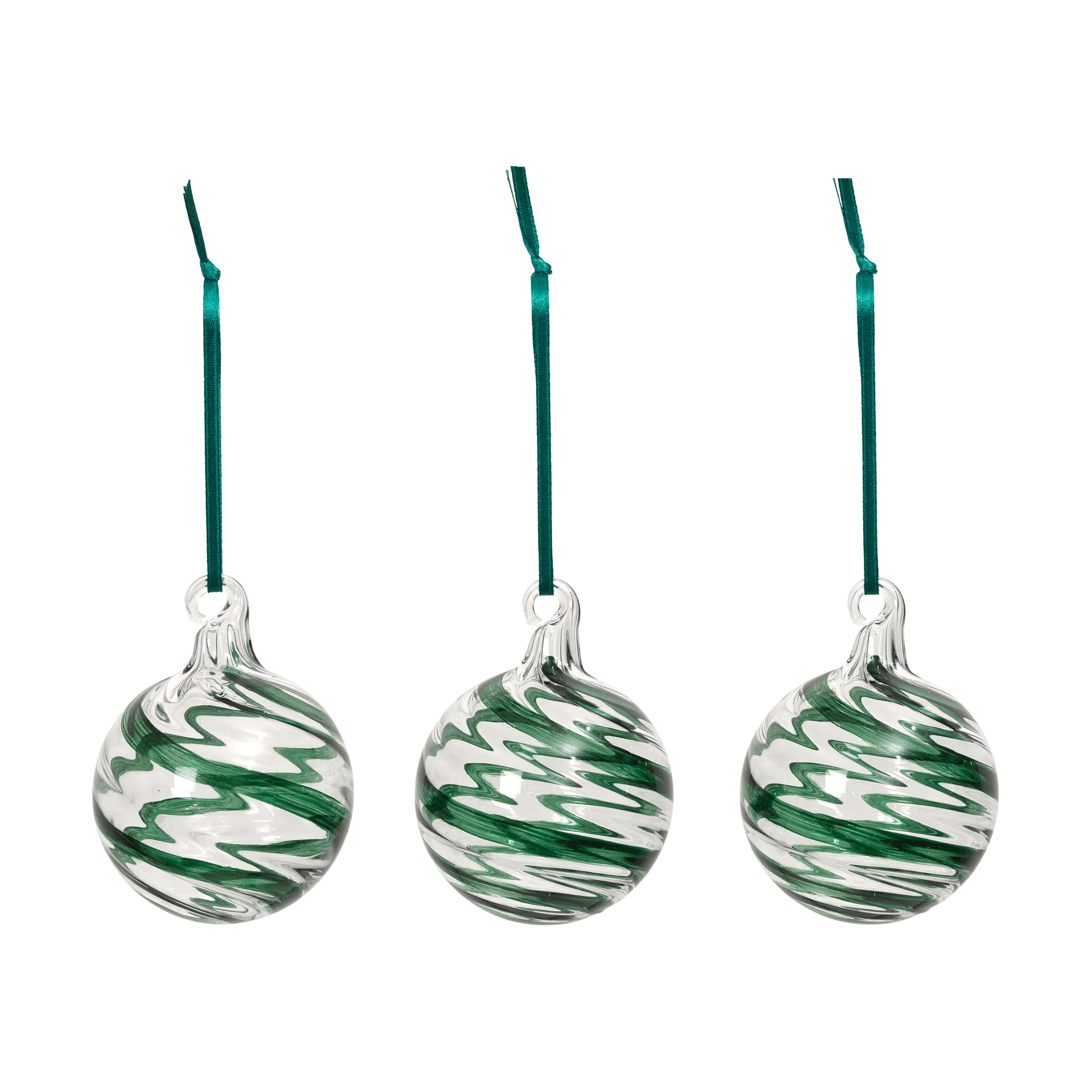 Broste Copenhagen Swirl joulukuusenpallo Deep Forest-Clear