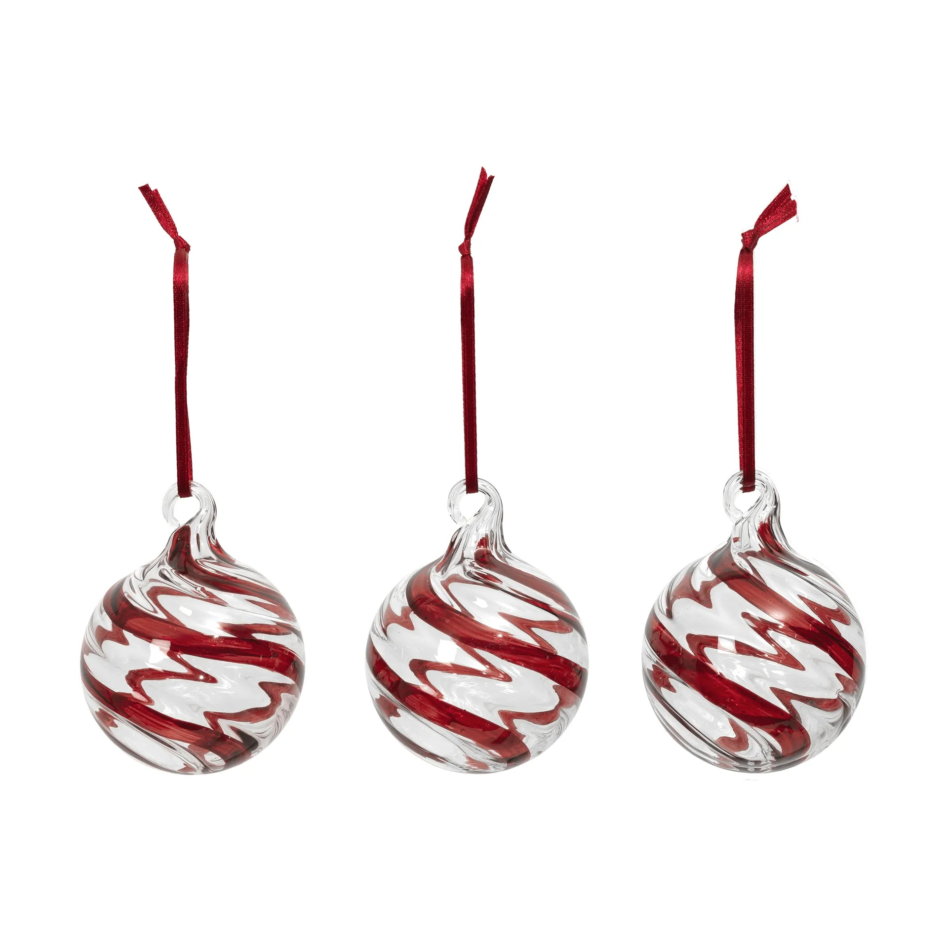Broste Copenhagen Swirl joulukuusenpallo Deep Red-Clear