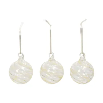 Swirl joulukuusenpallo - Off White-Clear - Broste Copenhagen