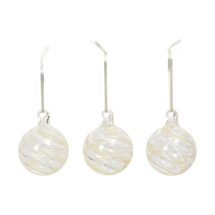 Swirl joulukuusenpallo - Off White-Clear - Broste Copenhagen
