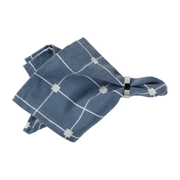Tila kangaslautasliina 45 x 45 cm - Maritime blue-off white - Broste Copenhagen