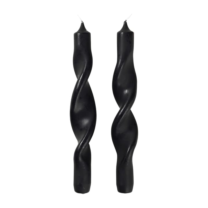 Twist twisted candles kierretty kynttilä 23 cm 2-pakkaus - Simply black - Broste Copenhagen