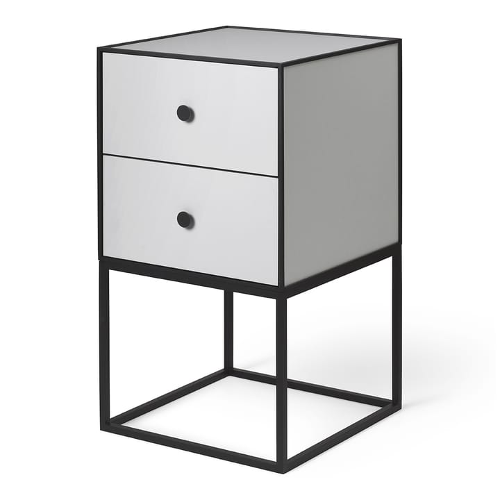 Frame 35 sivupöytä kahdella laatikolla - Vaaleanharmaa - By Lassen