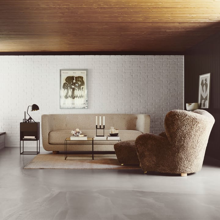 Vilhelm 3-istuttava sohva - Kangas hallingdal 65 130 harmaa, jalat luonnonväristä tammea - By Lassen