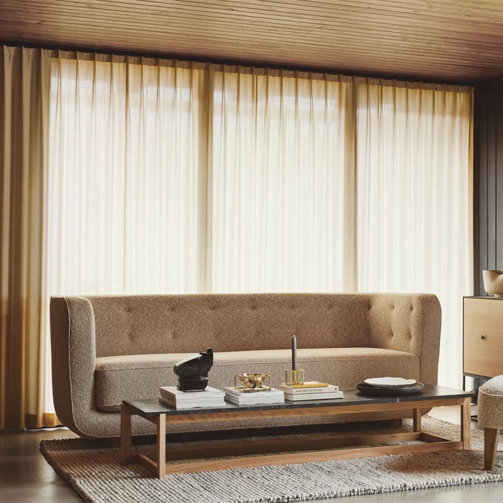 Vilhelm 3-istuttava sohva - Kangas hallingdal 65 130 harmaa, jalat luonnonväristä tammea - By Lassen