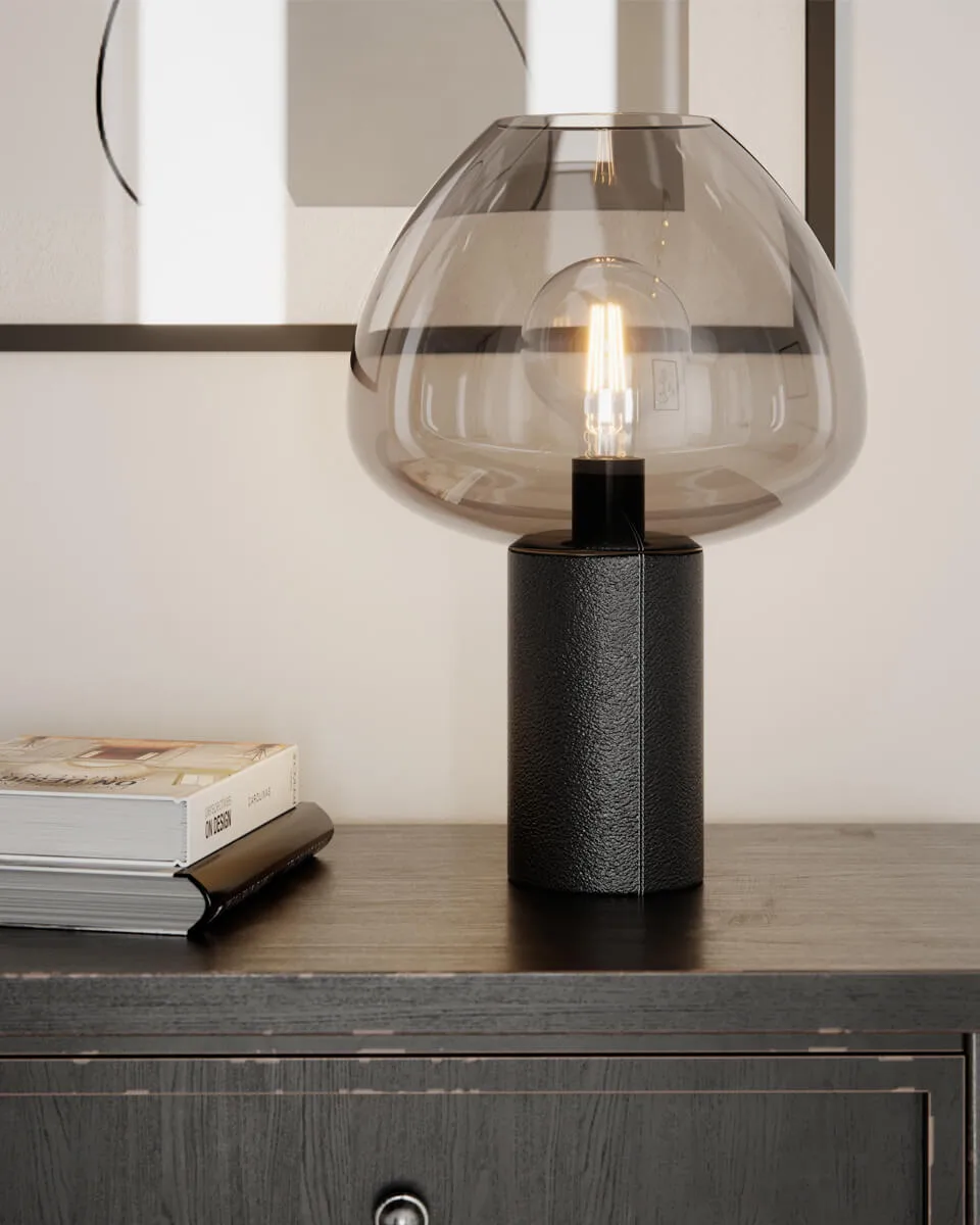 Cozy pöytävalaisin 41,5 cm, Musta-harmaa By Rydéns