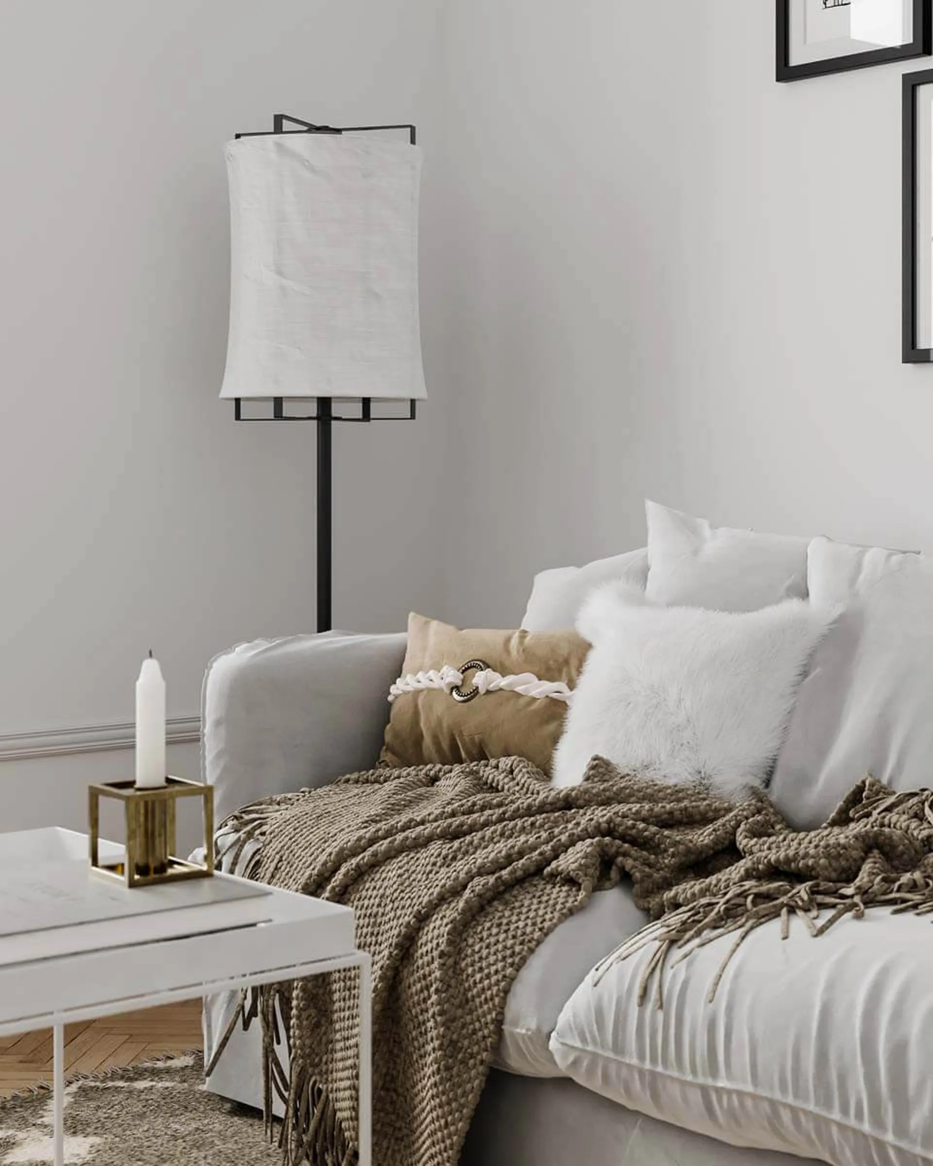 Softy pöytävalaisin 150 cm, Mattavalkoinen-mattamusta By Rydéns