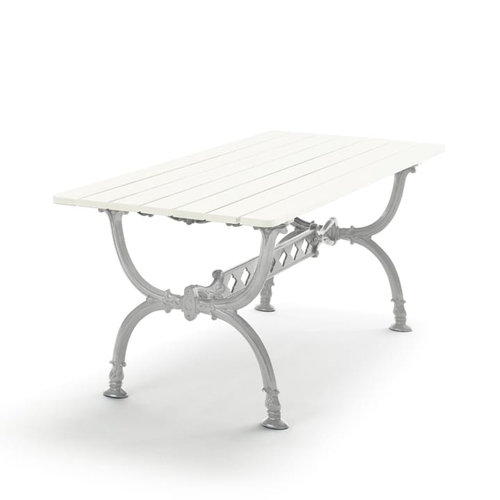 Byarum pöytä 142x72 cm - Valkoinen lakattu mänty, raaka alumiiniteline - Byarums bruk