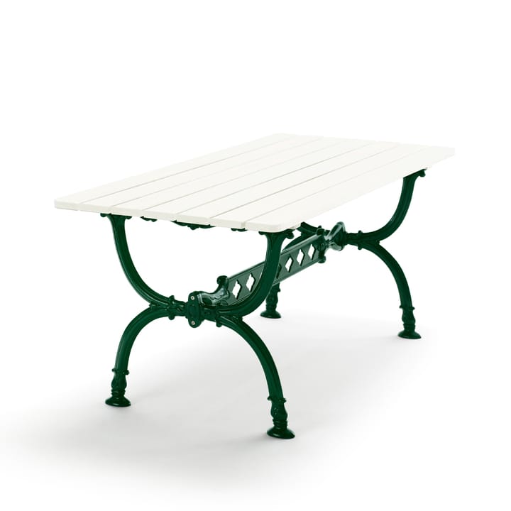 Byarum pöytä 142x72 cm - Valkoinen lakattu mänty, vihreä jalusta - Byarums bruk
