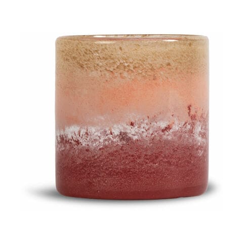 Calore kynttilälyhty-maljakko M Ø15 cm - Vaaleanpunainen-beige-bordeaux - Byon