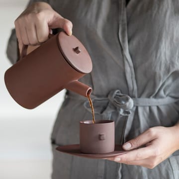 Clay kahvikuppi lautasella - Ruskea - Byon