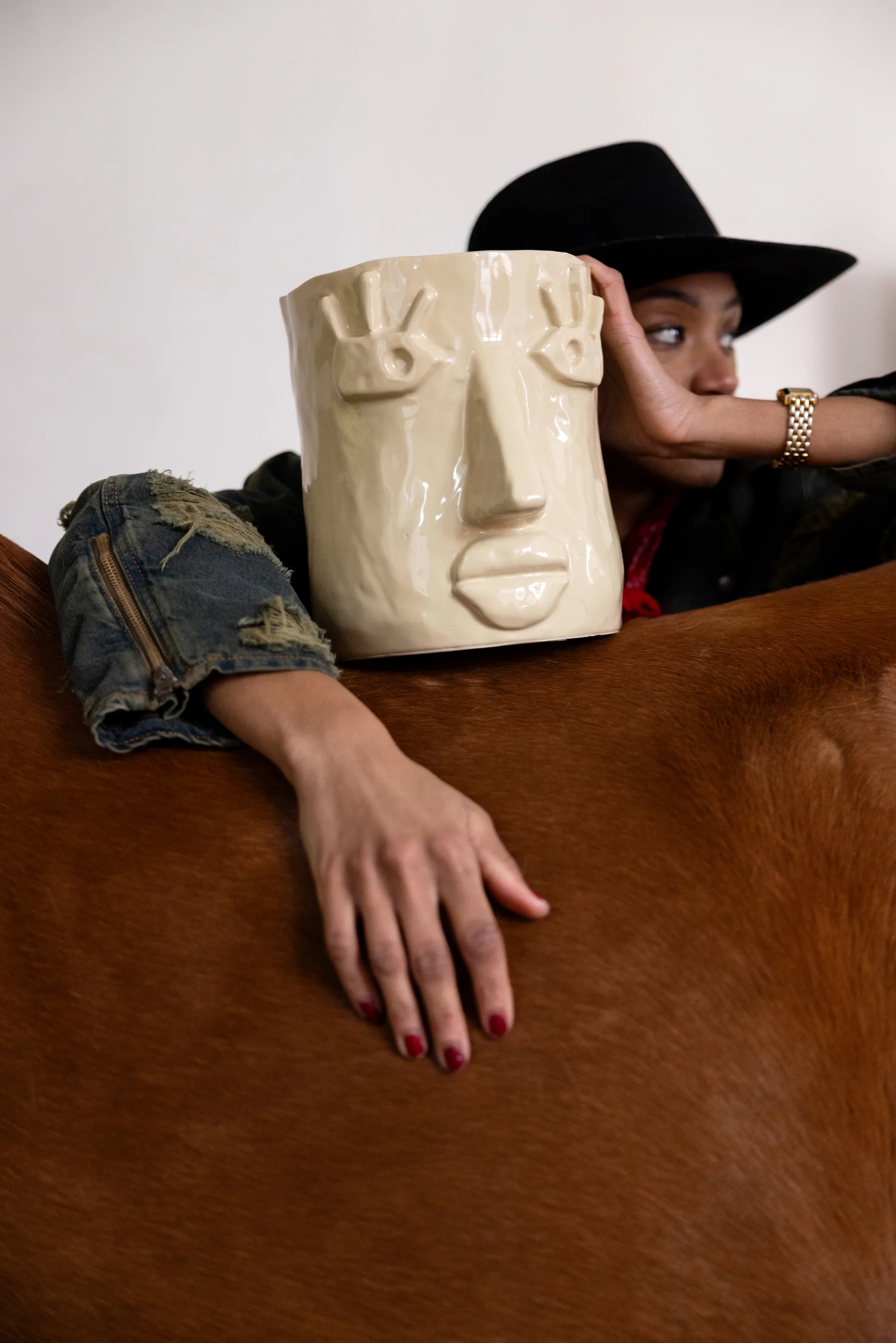 Facy ruukku L 24x19x22 cm, Beige Byon