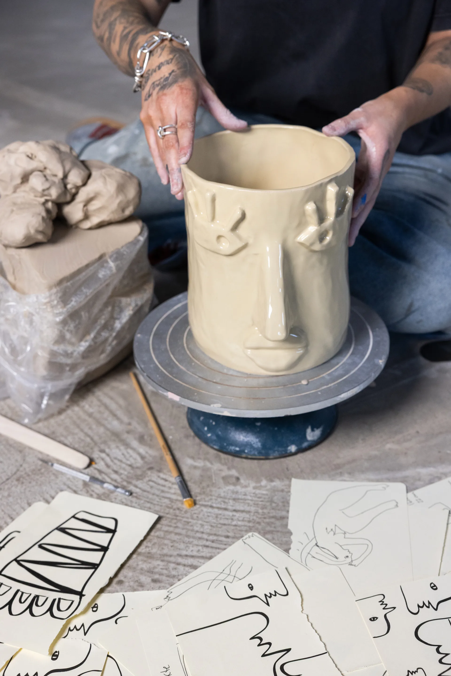 Facy ruukku L 24x19x22 cm, Beige Byon