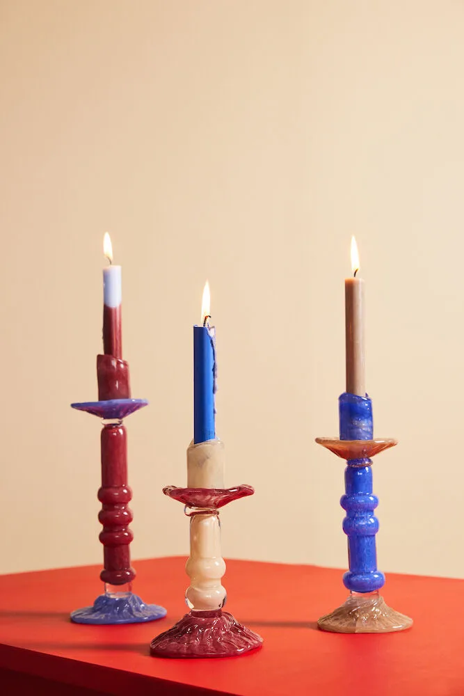 Lara kynttilänjalka M 26 cm, Sininen Byon