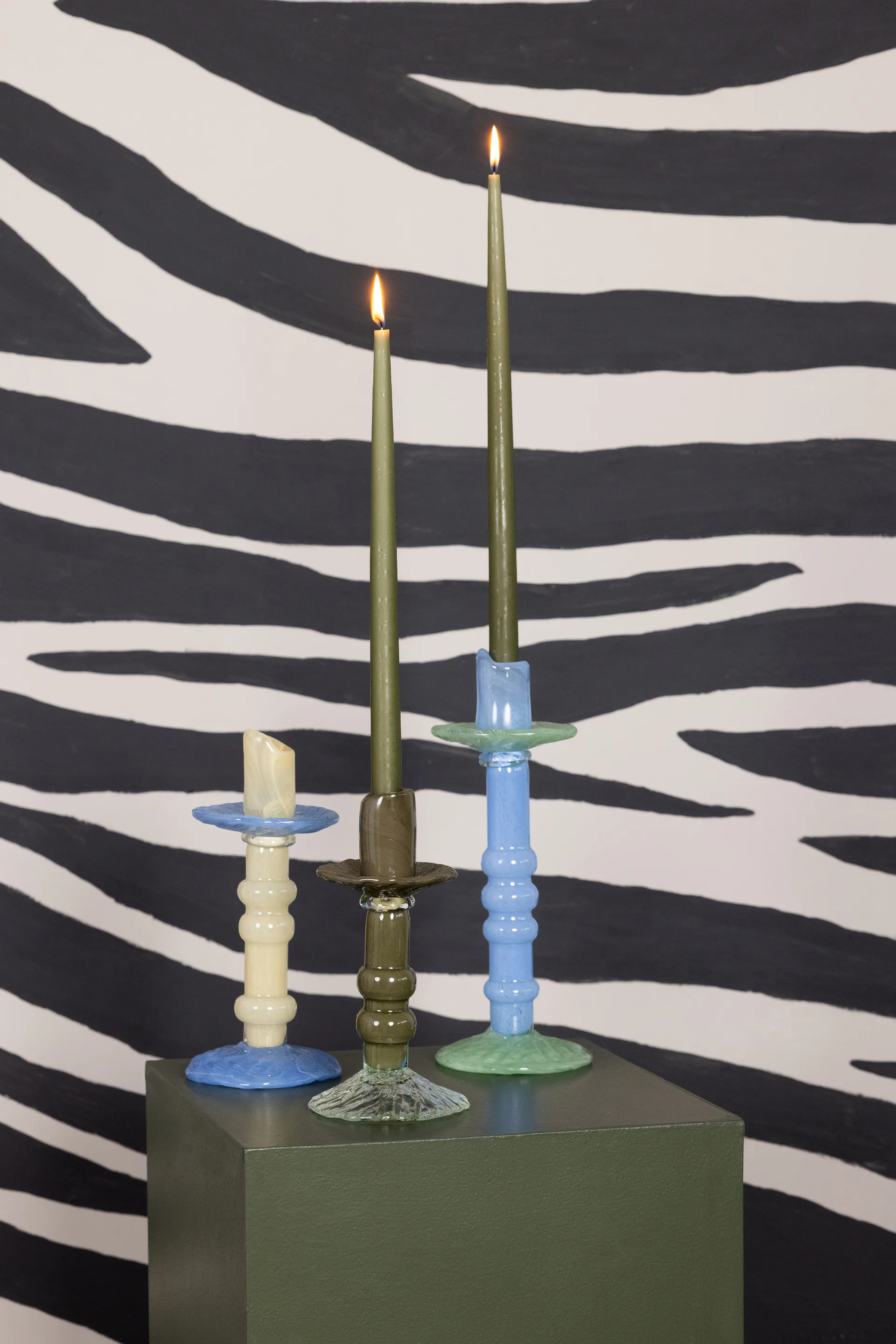 Lara kynttilänjalka S 22 cm, Vihreä-kirkas Byon