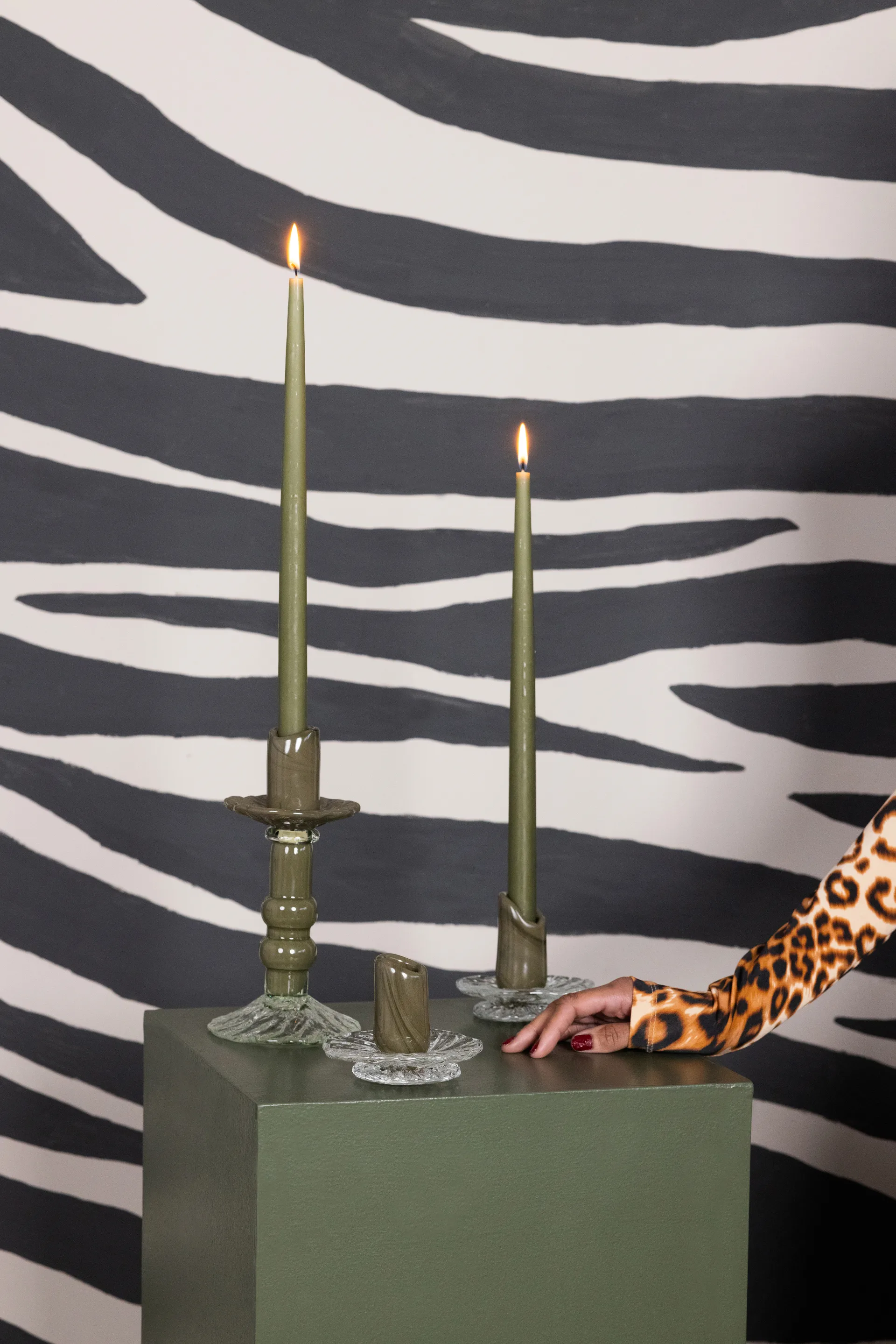 Lara kynttilänjalka XS 9 cm, Vihreä-kirkas Byon