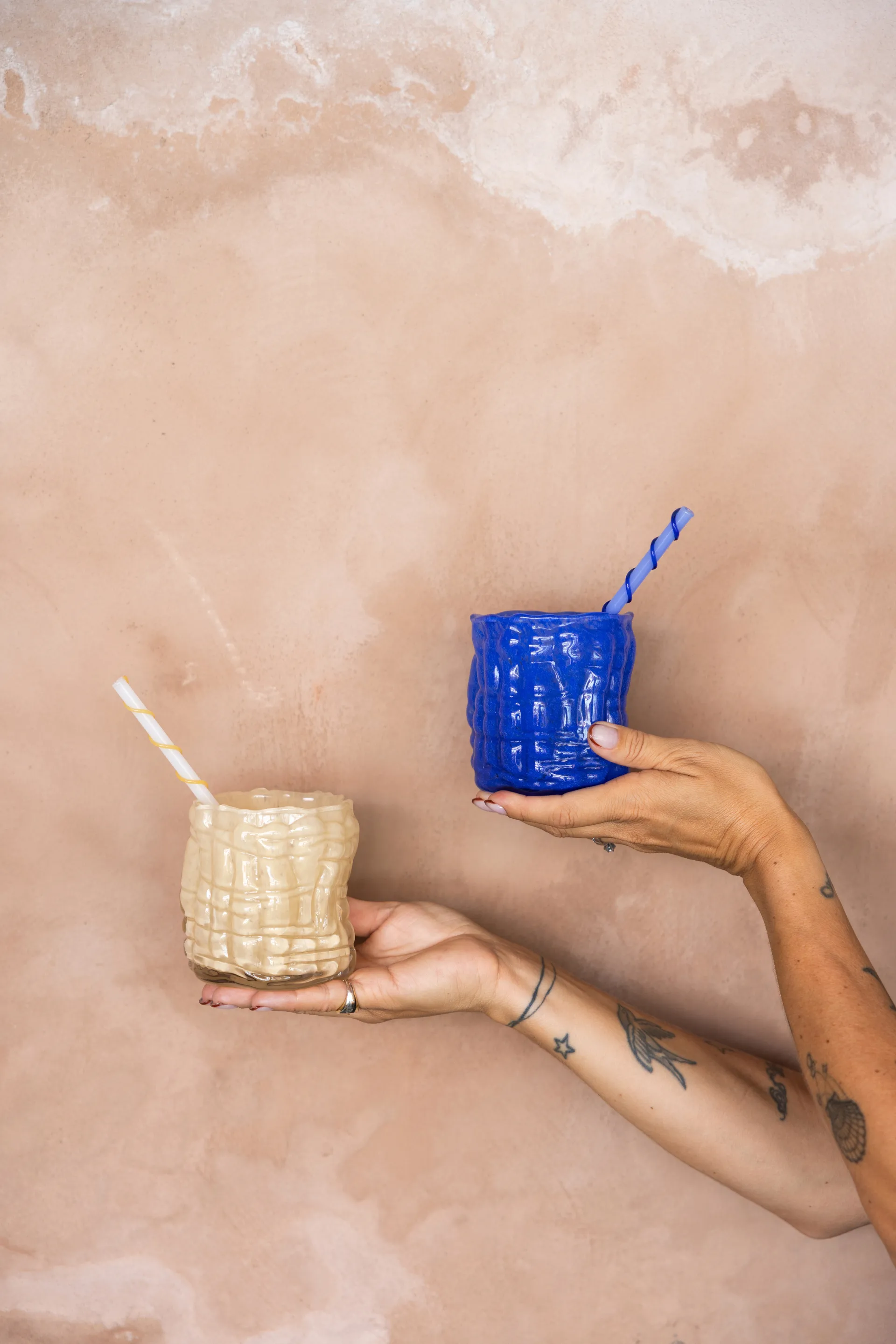 Laranne kynttilälyhty Ø10 cm, Sininen Byon