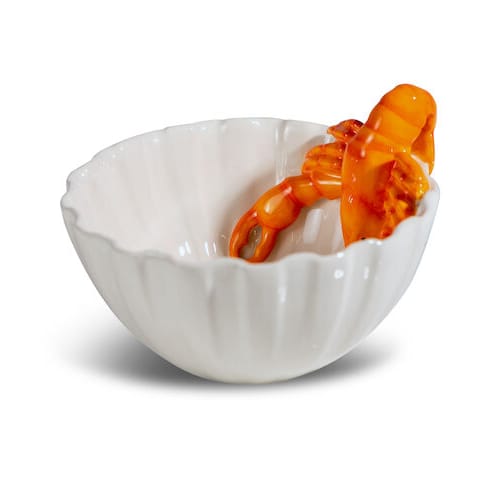 Lobsti kulho Ø 14 cm - Valkoinen-oranssi - Byon