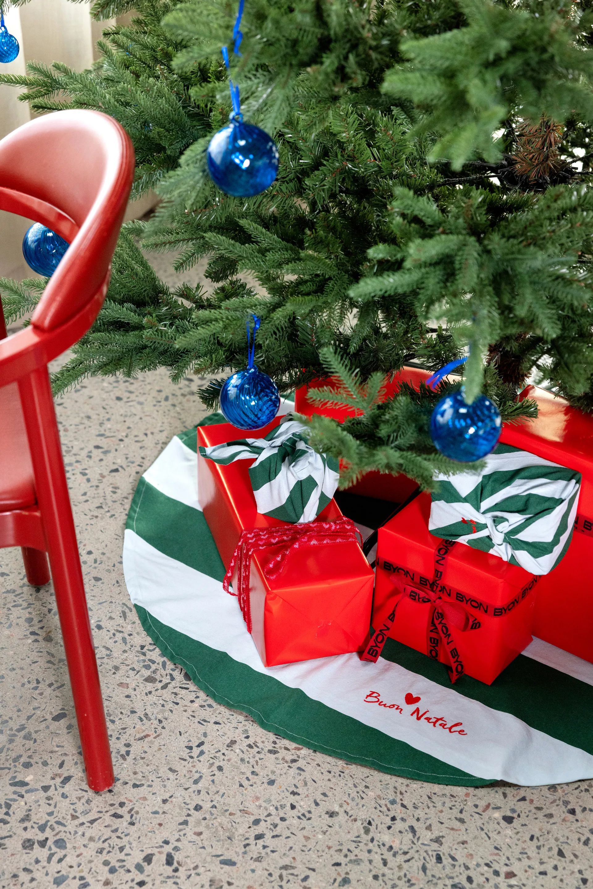 Love joulukuusen alusta Ø100 cm, Vihreä-vaaleansininen Byon