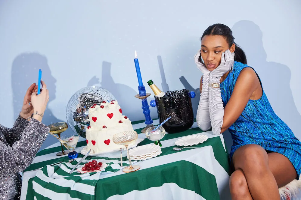 Love keittiöpyyhe 50x70 cm 2-pack, Vihreä-vaaleansininen Byon