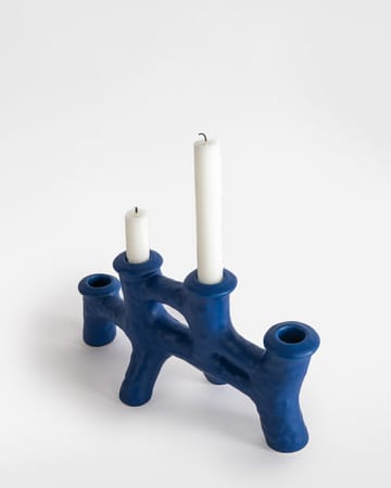 Luca kynttilänjalka 12 x 30 cm - Sininen - Byon