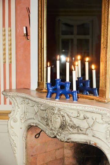 Luca kynttilänjalka 12 x 30 cm - Sininen - Byon