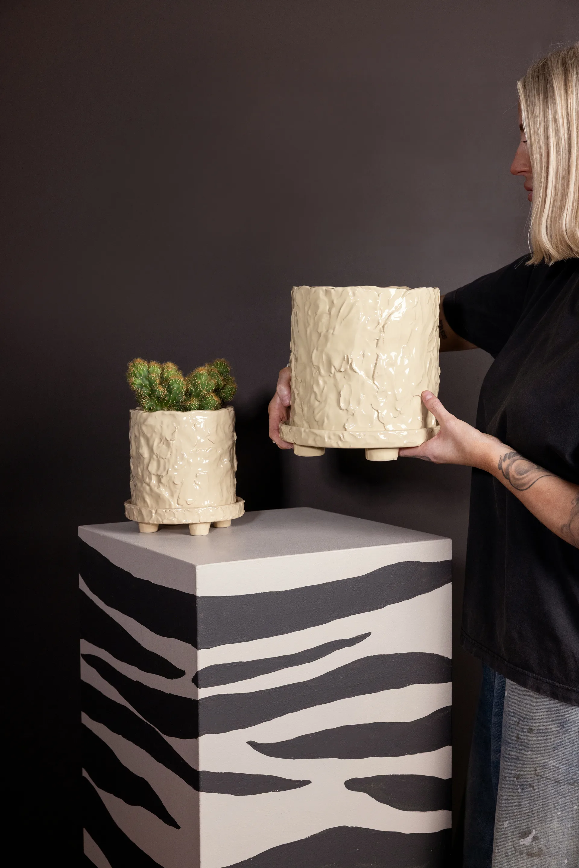 Muddy ruukku L Ø23 cm, Beige Byon