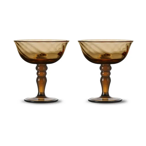 Opacity italialainen samppanjalasi 15 cl 2-pack, Ruskea Byon