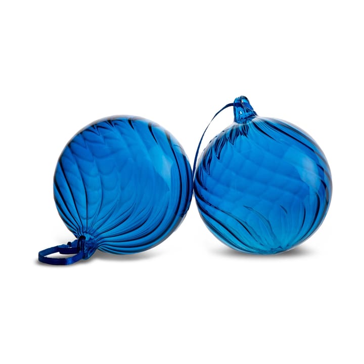 Opacity joulukuusenpallo M Ø8 cm 2-pack - Sininen - Byon