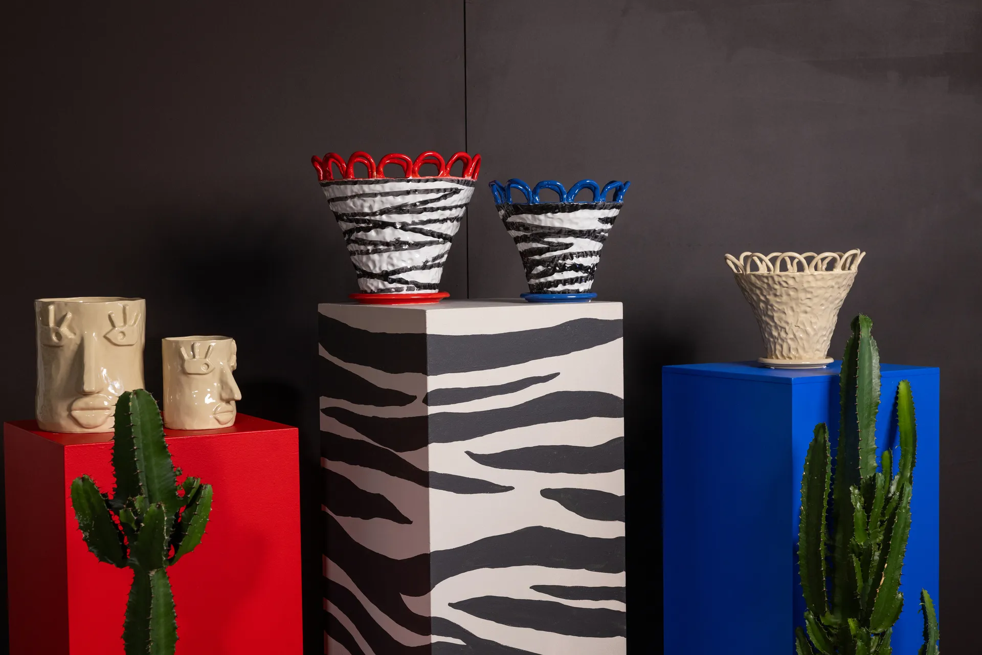 Patty ruukku S Ø25 cm, Zebra-sininen Byon