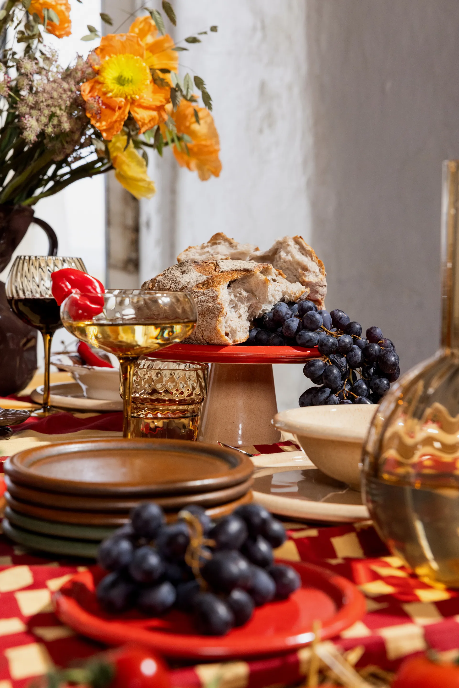 Porto kakkulautanen Ø26x11 cm, Punainen-beige Byon