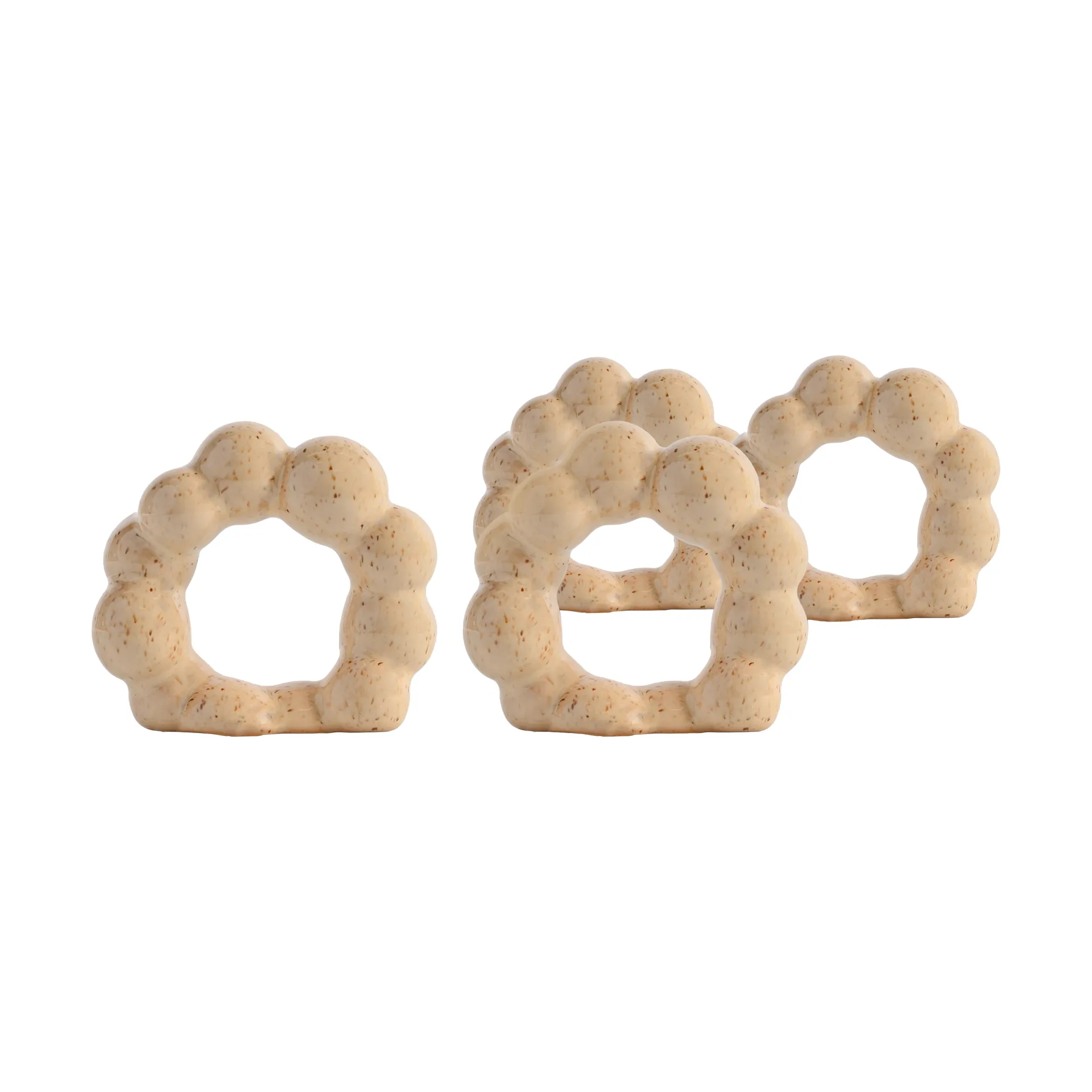 Porto lautasliinarenkaat 4-pack, Beige Byon