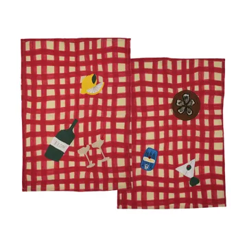 Sera keittiöpyyhe 2 kpl - Punainen, 50x70 cm - Byon