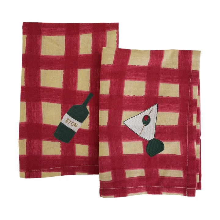 Sera lautasliina 2 kpl - Punainen, 45x45 cm - Byon