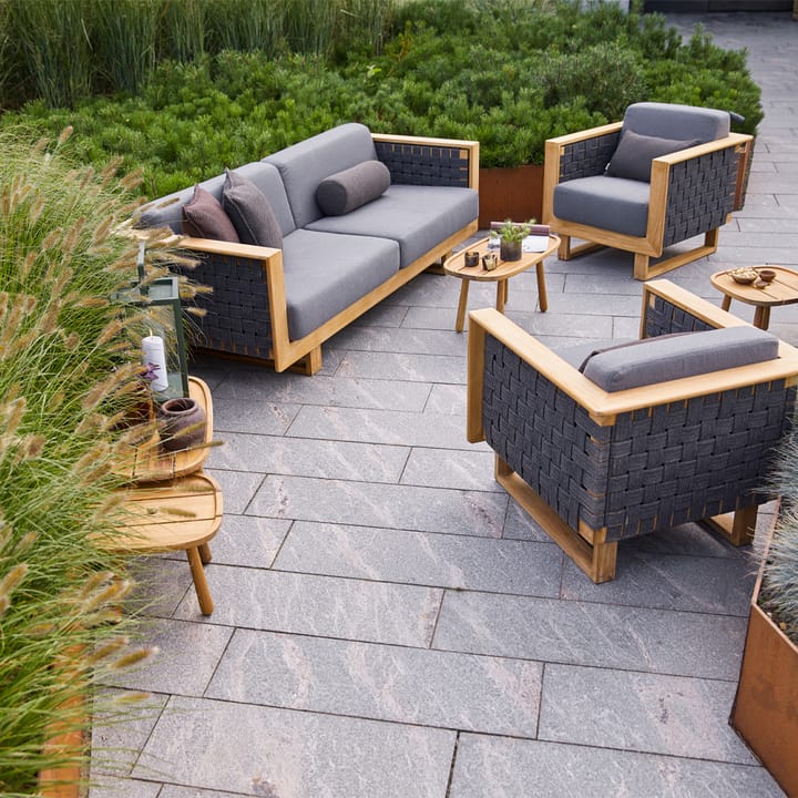 Angle loungenojatuoli, Dark grey, teak Cane-line