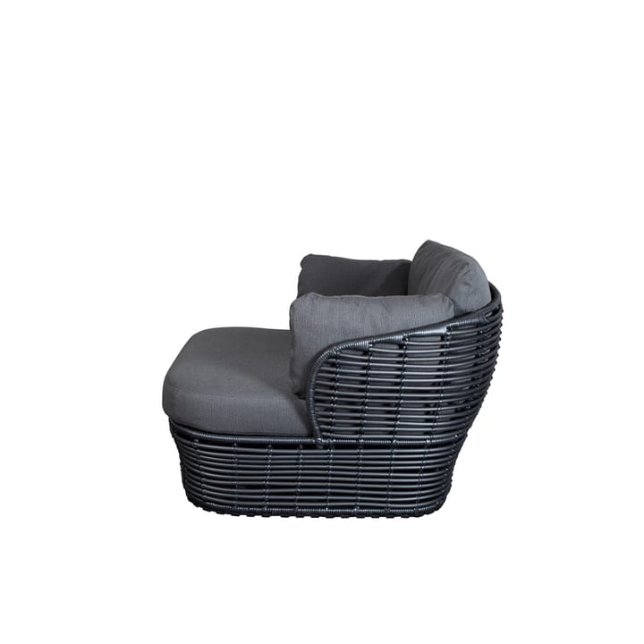 Basket lounge-nojatuoli, Graphite grey, sisältää harmaat tyynyt Cane-line