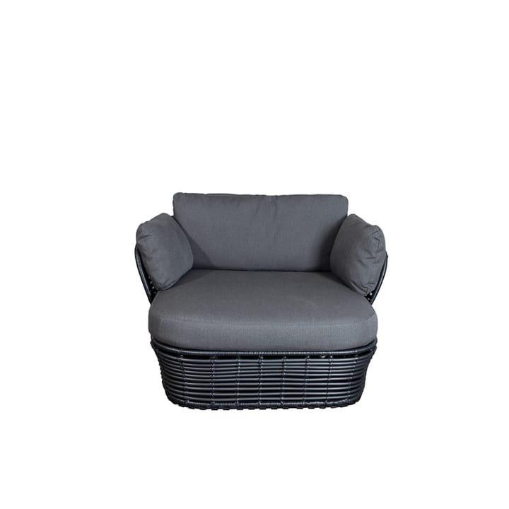 Basket lounge-nojatuoli, Graphite grey, sisältää harmaat tyynyt Cane-line
