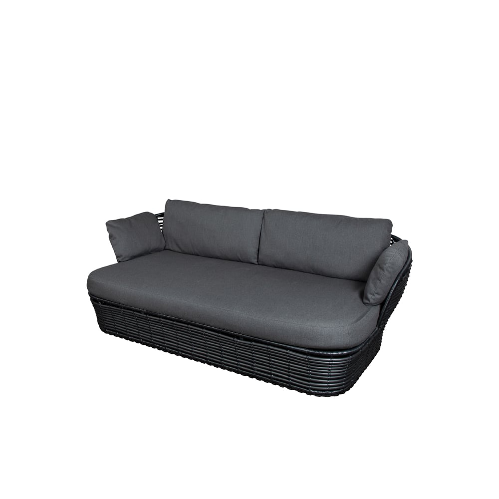 Cane-line Basket sohva 2-istuttava Graphic grey, harmaat tyynyt