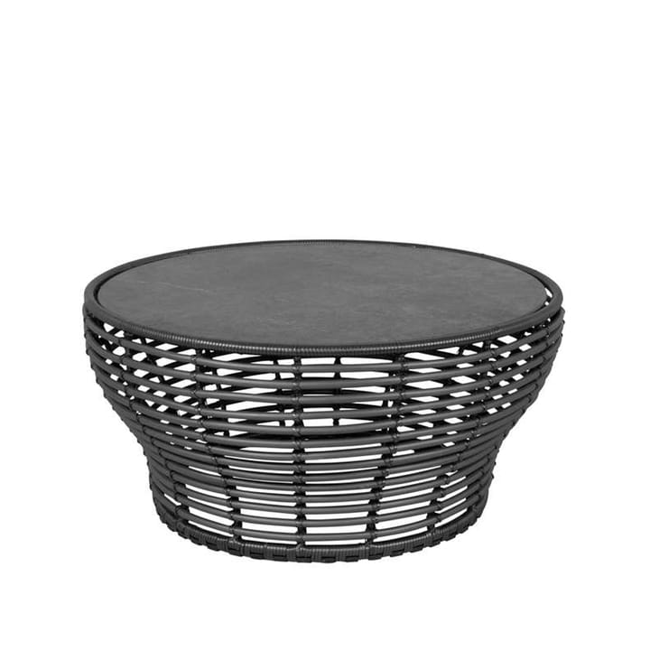 Basket sohvapöytä - Fossil musta, suuri, harmaa punottu alusta - Cane-line