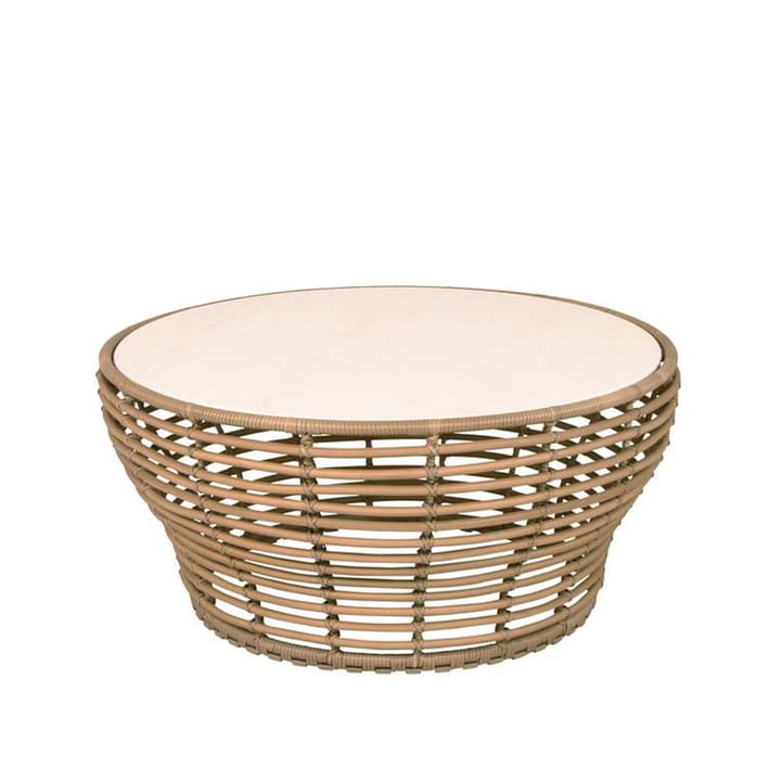 Basket sohvapöytä - Travertiini, suuri, luonnonpunottu alusta - Cane-line