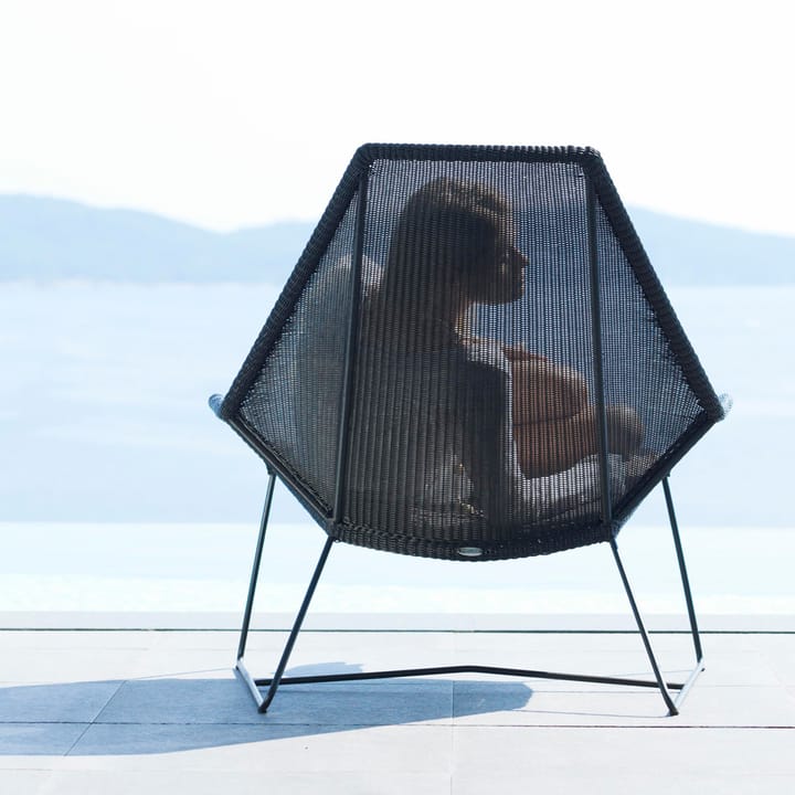 Breeze lounge-nojatuoli korkea selkänoja weave - Black - Cane-line