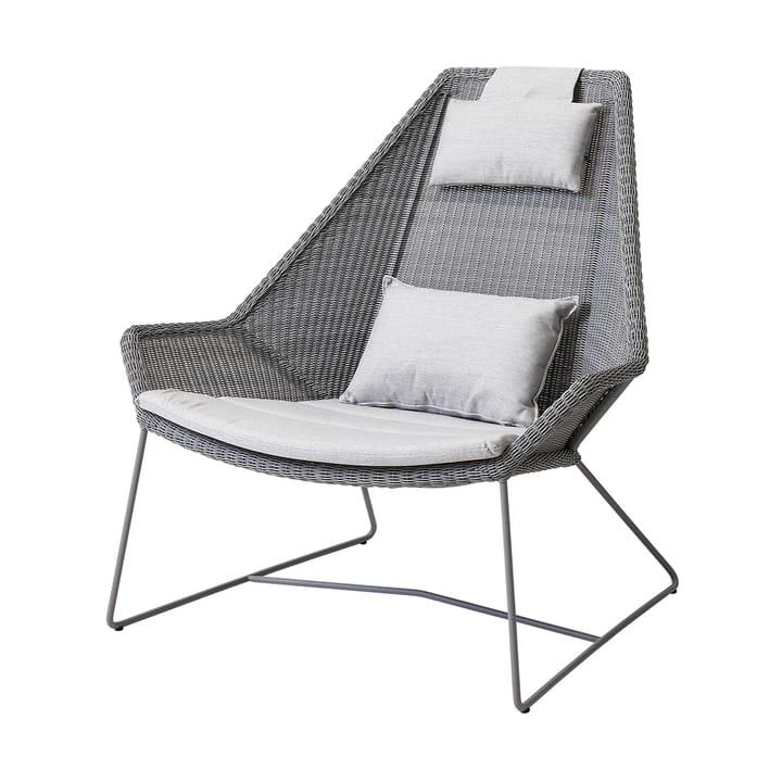 Breeze tyynysetti loungenojatuoli korkea selkänoja, Cane-line Natté light grey Cane-line