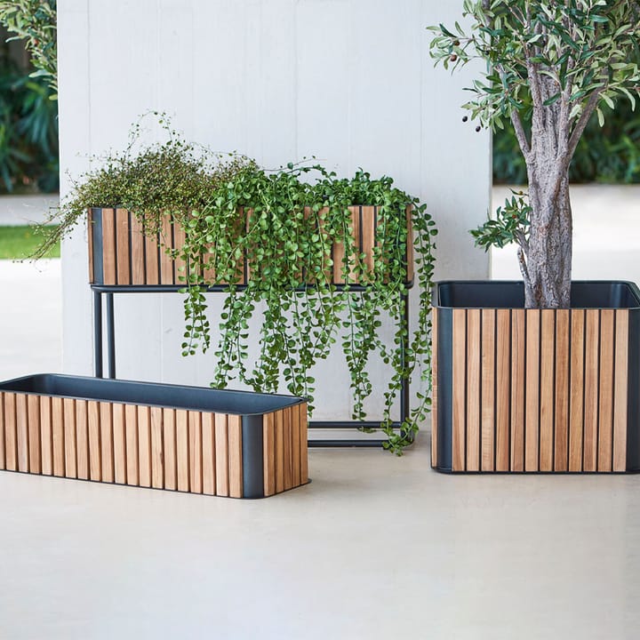 Combine istutuslaatikko, Teak, lava grey Cane-line