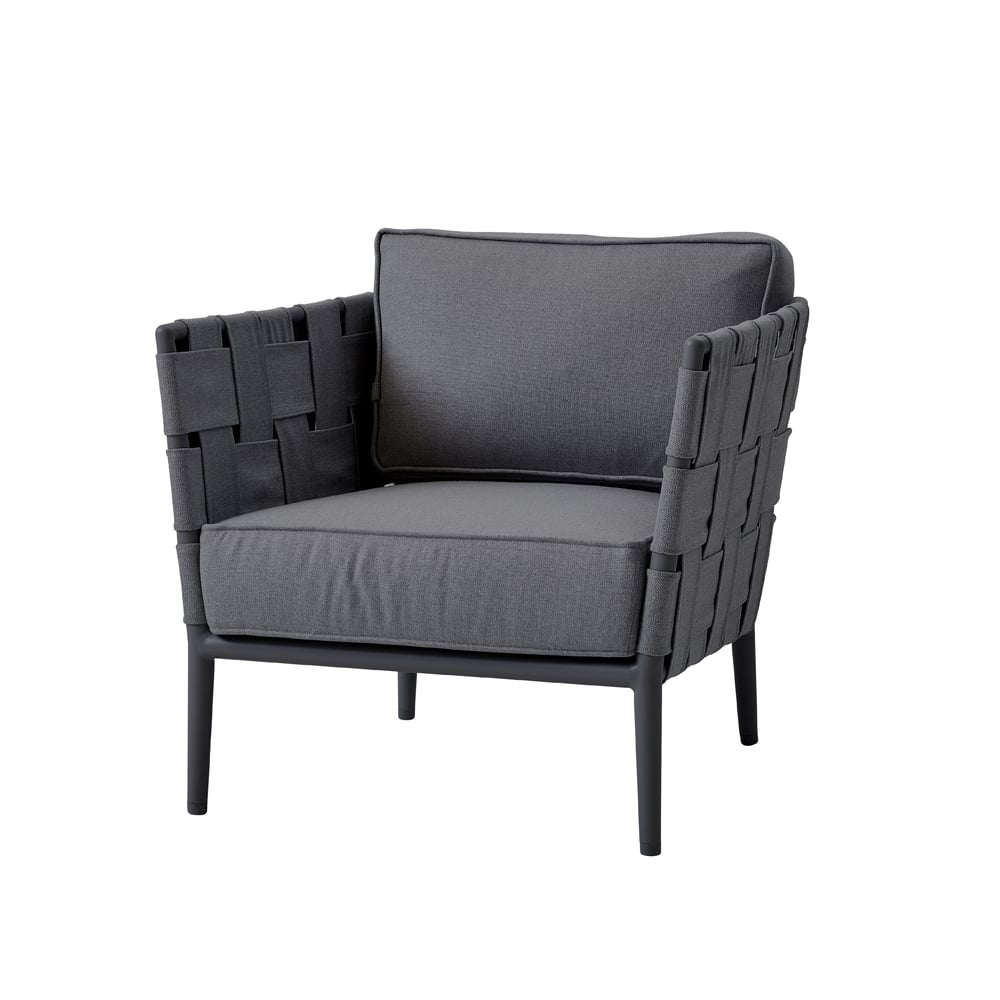 Cane-line Conic lounge-nojatuoli Grey, sis. tyynyt | Skandinaavinen Sisustus | Puutarhatuolit | Harmaa