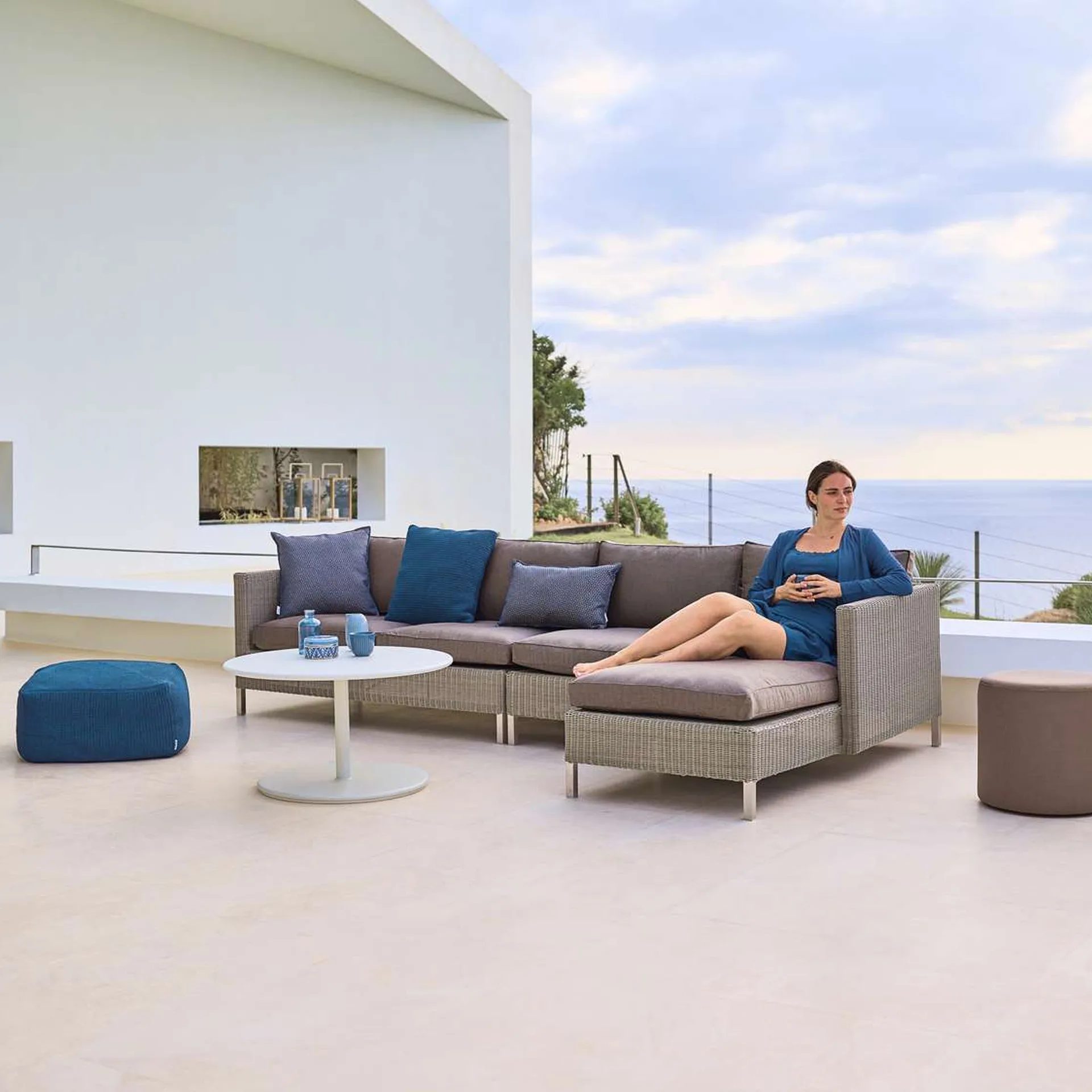 Connect divaani, Taupe, vasen Cane-line