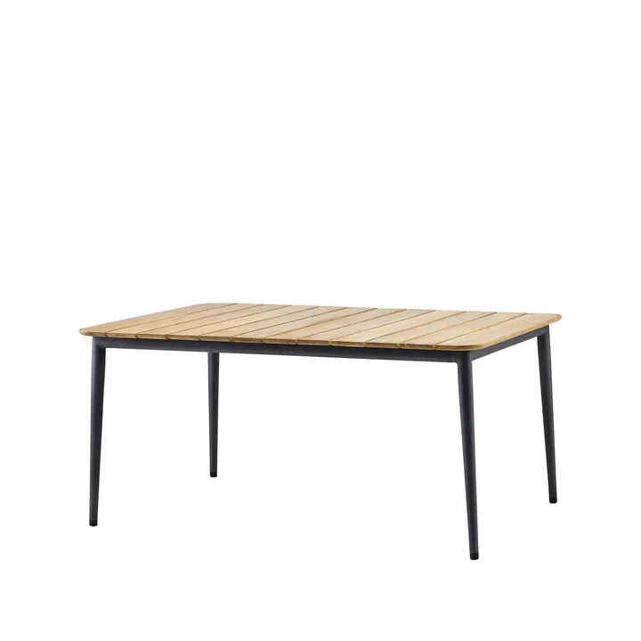 Core ruokapöytä tiikki 160x90x74 cm - Lava grey jalusta - Cane-line